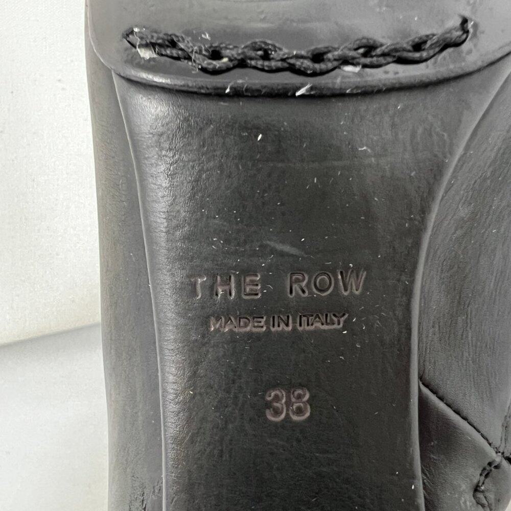 The Row Bowin black leather ankle‎ boots square toe block heel size 38 - Picture 7 of 9